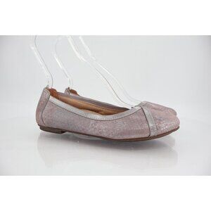 Vionic Women's Caroll Ballet Flat Size 7.5 Silver Rose Pink Leather Slip On Shoe
